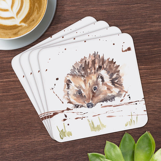 Illustrated Hedgehog Coasters (Set of 4)