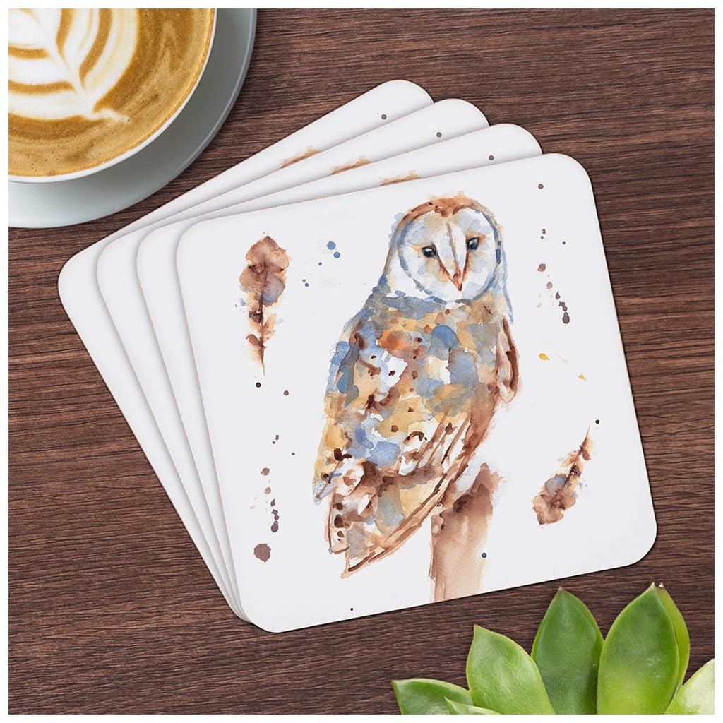 Illustrated Owl Coasters (Set of 4)