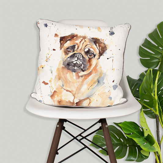 Illustrated Pug Cushion
