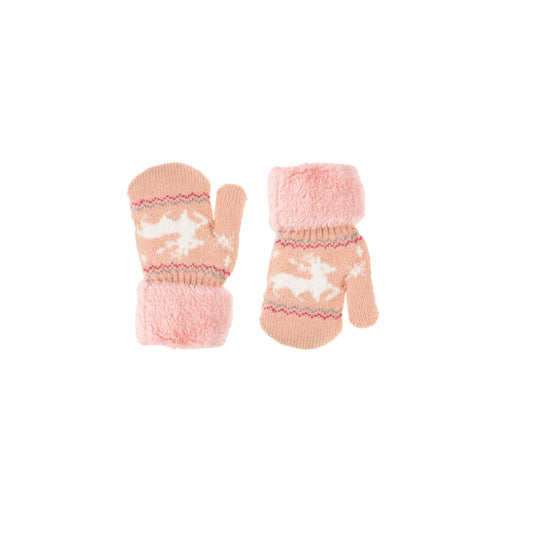 Cosy Fleece Lined Kids Pink Mittens