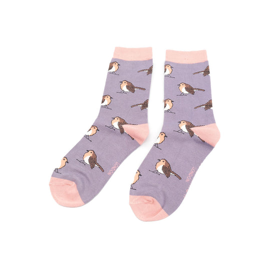 Miss Sparrow Lavender Robins Socks