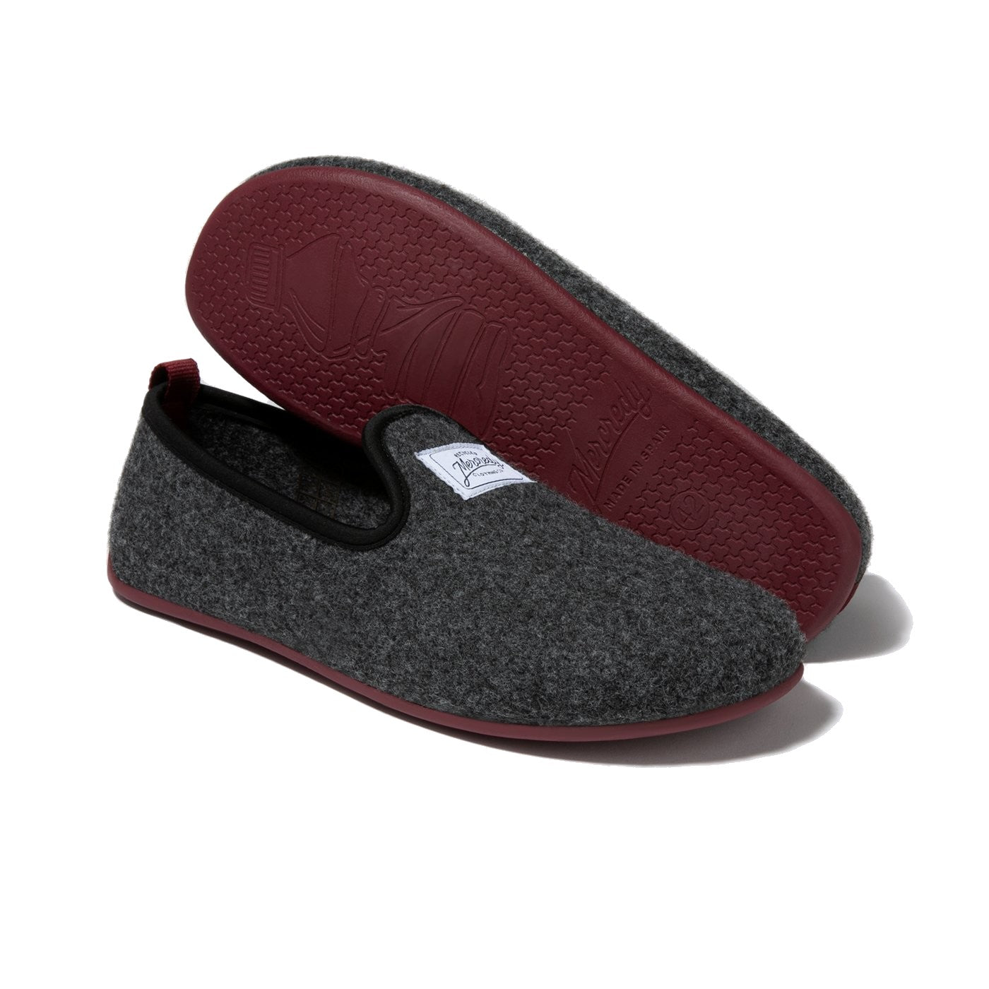 Mercredy Charcoal & Burgundy Slippers