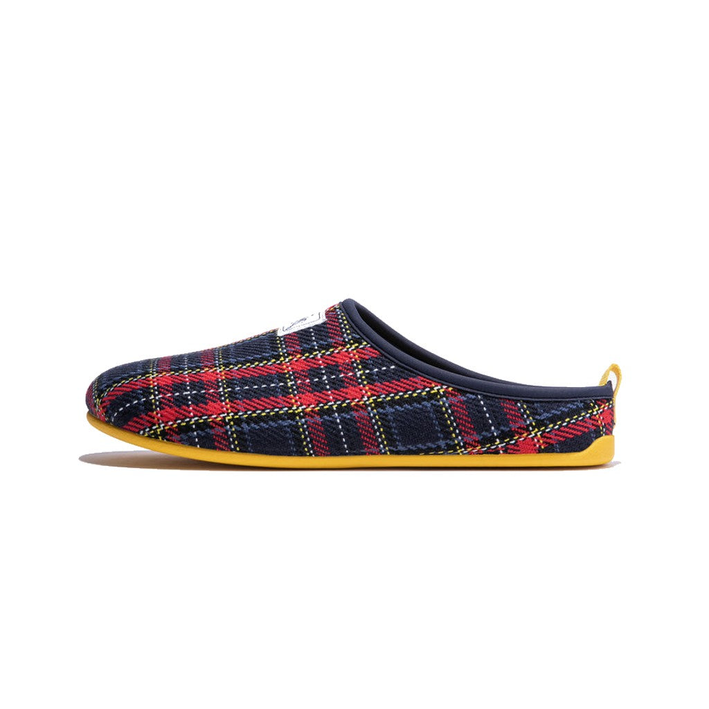 Mercredy Red Tartan & Yellow Slippers