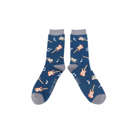 Mr Sparrow Navy Guitars Socks
