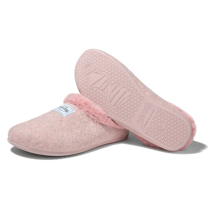 Mercredy Fluffy Trim Pink Slippers