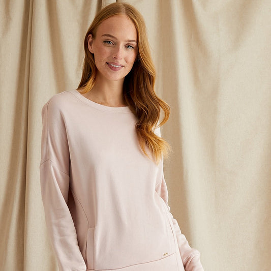 Bamboo Loungewear Rose Pink Crew Sweatshirt