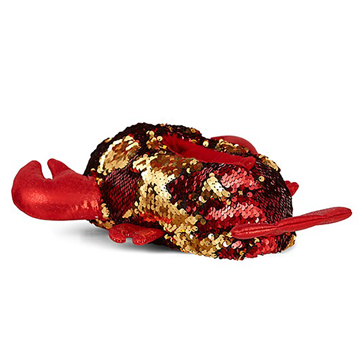 Red & Gold Sequin Lobster Slippers