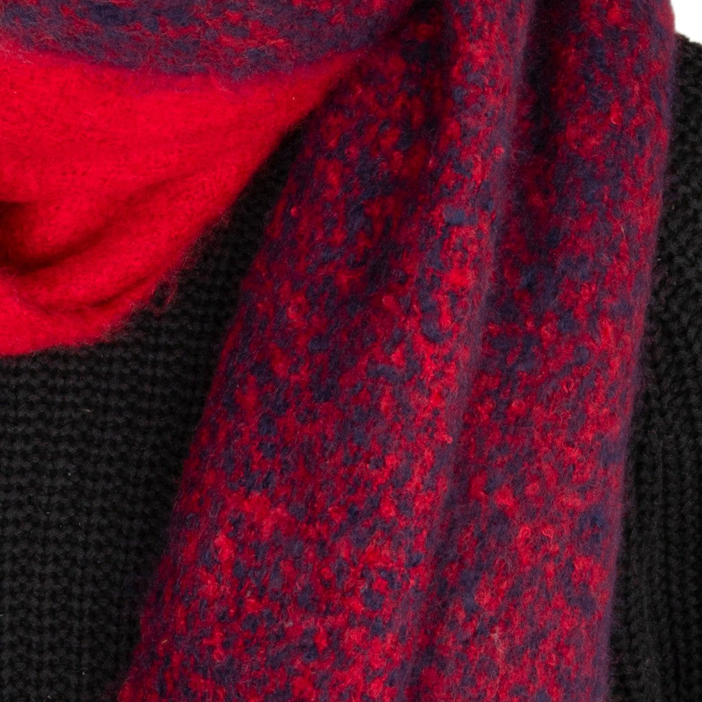 Red Block Colour Blanket Scarf