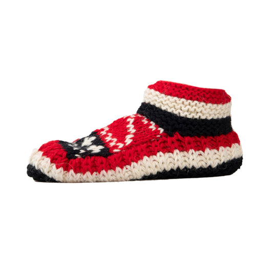 Hand Knitted Super Cosy Red Slippers