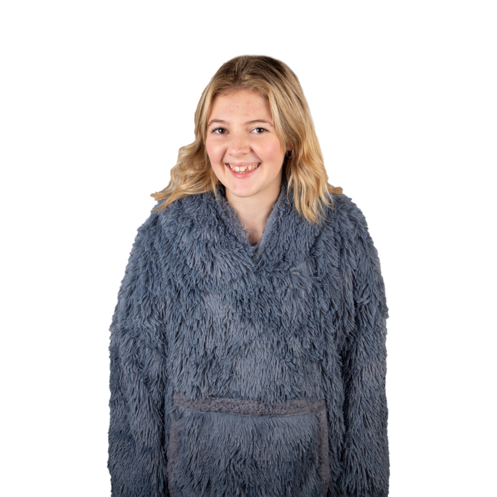 Grey Sherpa Eskimo Blanket Hoodie – Keep Cosy
