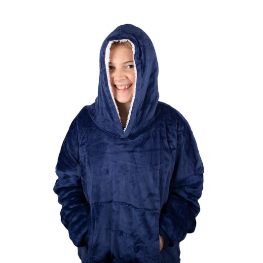 Blue Sherpa Blanket Hoodie