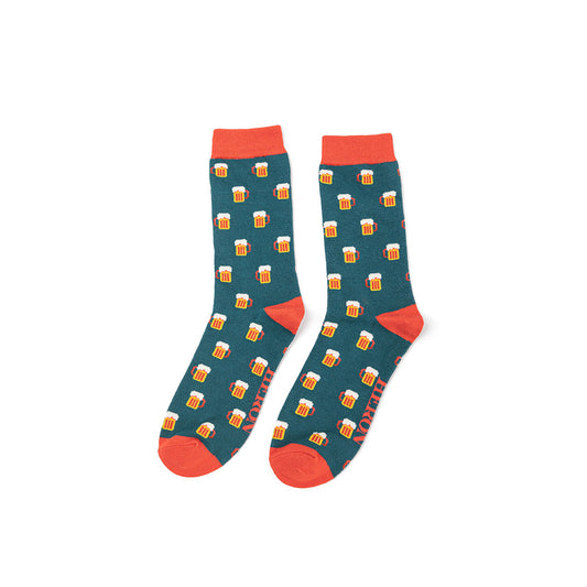 Mr Heron Teal Beer Socks