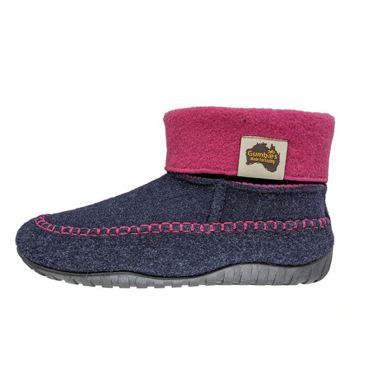 Gumbies Thredbo Navy & Pink Slipper Boots