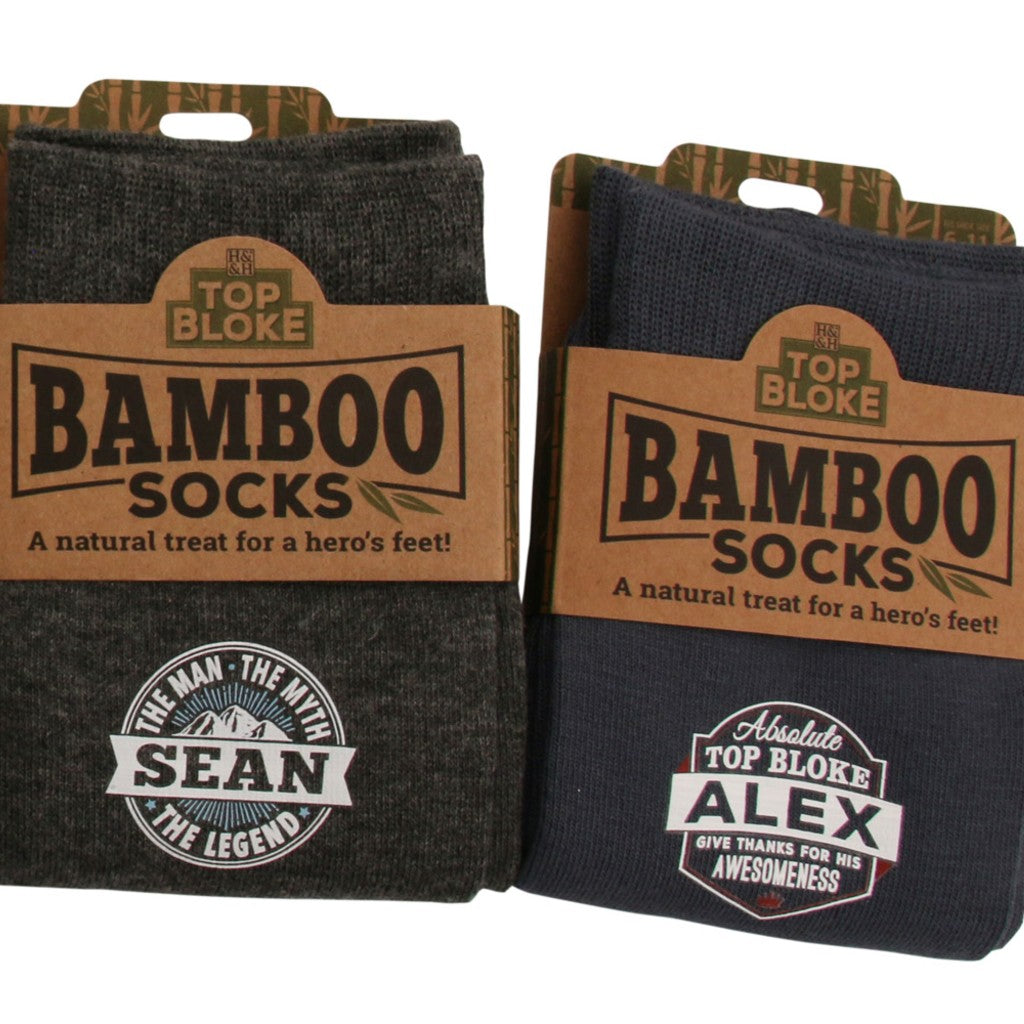 Bamboo Personalised Men's Name Socks