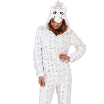 Unicorn Silver Stars White Onesie