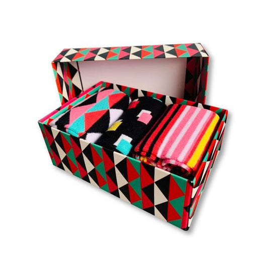 Urban Eccentric Snazzy Box Of Socks (3 Pairs)