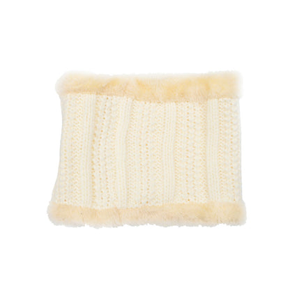 Chunky Ribbed Knit White Neck Warmer