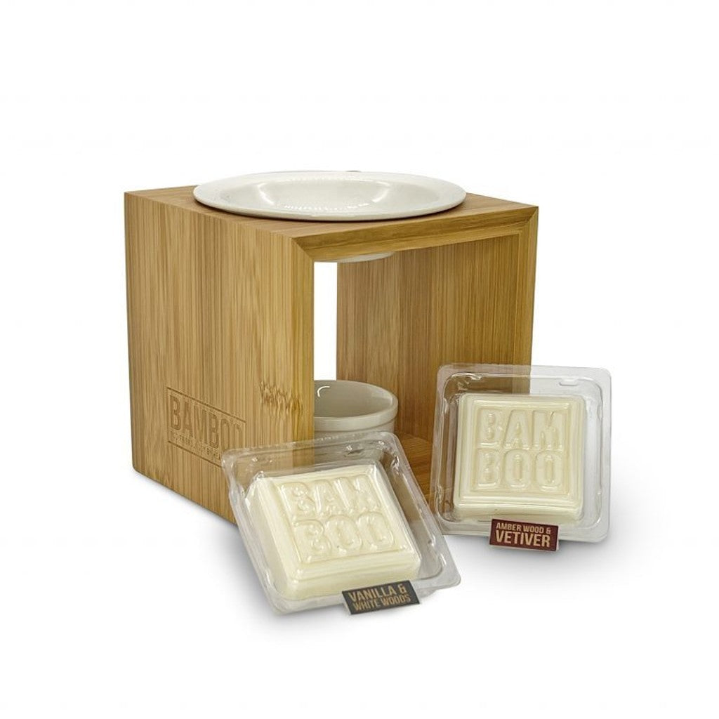 Bamboo Wax Melt & Oil Warmer (Light Wood)