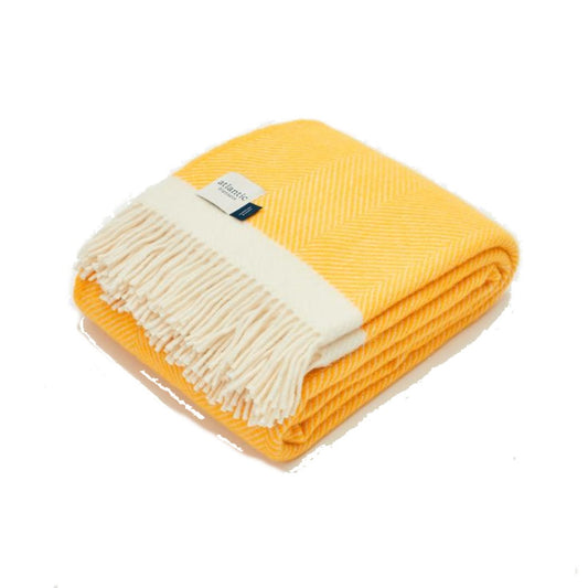 Atlantic Blankets Herringbone Wool Yellow Blanket
