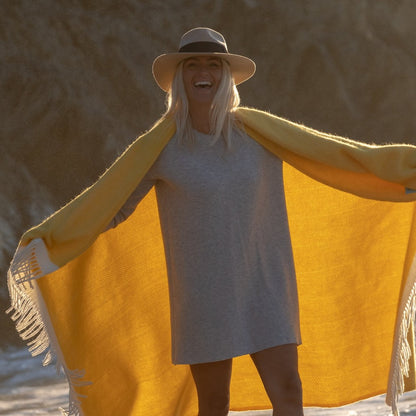 Atlantic Blankets Herringbone Wool Yellow Blanket
